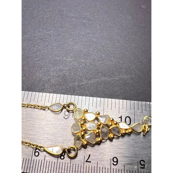 Polki diamond station necklace in vermeil gold over sterling silver - Picture 11 of 11